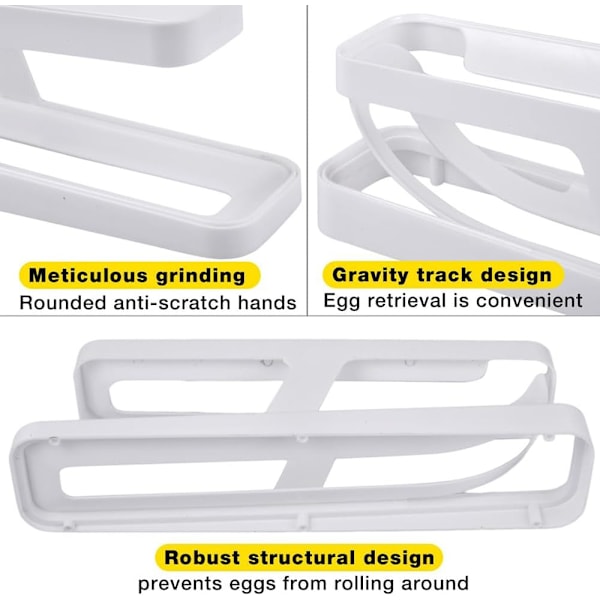 Ægholder Køleskab Æggebakke, Organizer, Automatisk rullende ægholder 2 lag Automatisk rullende ægautomat Ægautomat Ægopbevaring