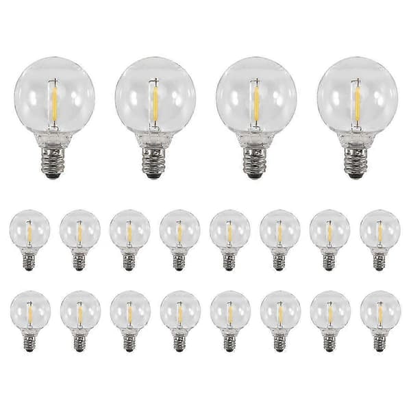 20 st G40 LED Ersättningslampor E12 Skruvsockel Splittersäkra LED Globlampor för Solarslinga