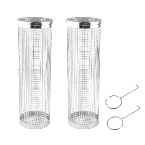 2-pack Rolling Grilling Baskets - Best Grilling Basket Ever, Stainless Steel Round Grill Mesh