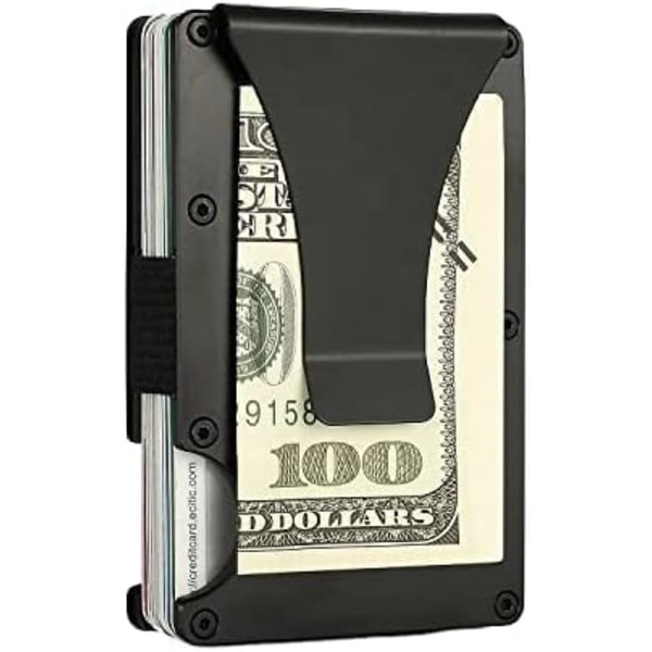 The Ridge Wallet til mænd, tynd tegnebog til mænd - slank som en skinne, minimalistisk æstetik, kan rumme op til 12 kort, RFID-sikker