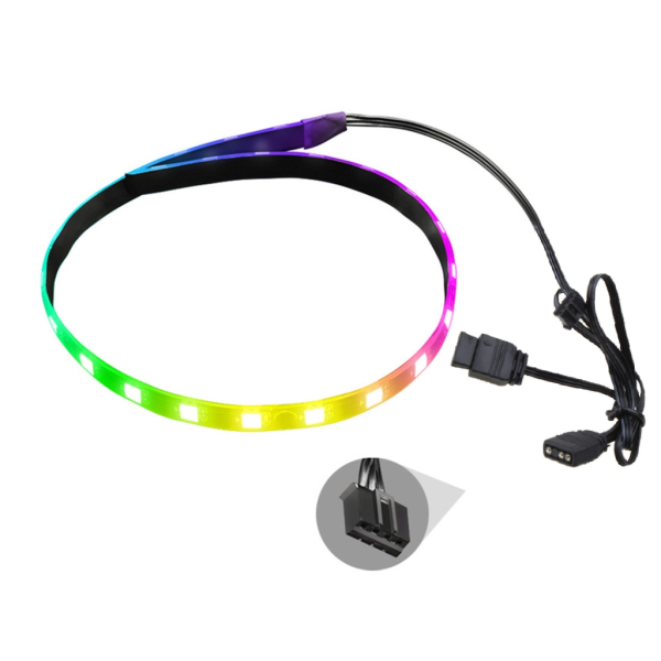 Magnetisk RGB LED-bakgrunnsbelysningsremsa med 4-pinners/ARGB digital PC for kabinettbelysning 5V ARGB