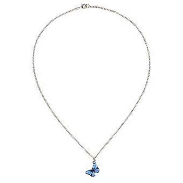 Blå Choker Pent Halskjede Kvinner Emalje Anheng Halskjede Mote Anheng Halskjede Trendy Dame Halskjede