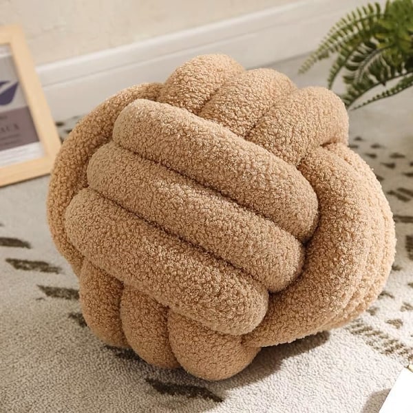 Knuten Kudde - Teddytyg - 22 cm - Khaki - Dekorativ Kudde - Prydnadskudde