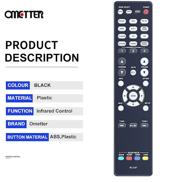 Rc-1167 for Denon Fjernkontroll Avr-1913 Avr-2113 Avr-2313 Av Mottaker System