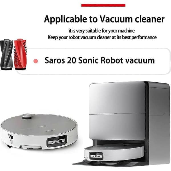 Tilbehørssæt til Roborock Saros 20 Sonic/S10 MaxV Ultra Robotstøvsugerdele, Hovedbørster, Filtre, Moppepuder, Støvposer