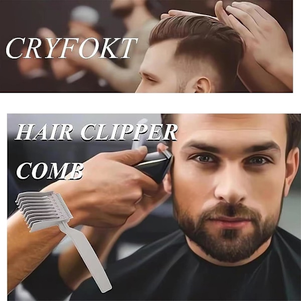 2 stk Barber Fade Kam for Salong Ergonomisk Buet Posisjonering Kam for Salong Frisør Frisør