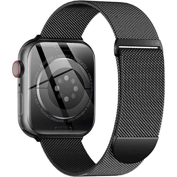 Metallrem kompatibel med Apple Watch -rem 40 mm 38 mm 41 mm Svart-WELLNGS Svart Black