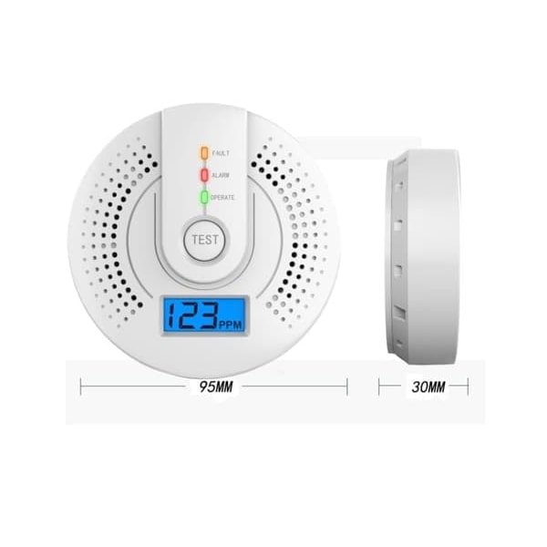 Kuliltealarm, digitalt display og lydalarm, bærbar rejsealarm
