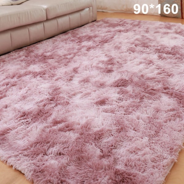 Vardagsrum Teppe Soverom Seng Teppe Enkelt Moderne Husholdningsgulvteppe Myk Multi-Zone Bruk Filt Rosa Lilla 90cm*160cm