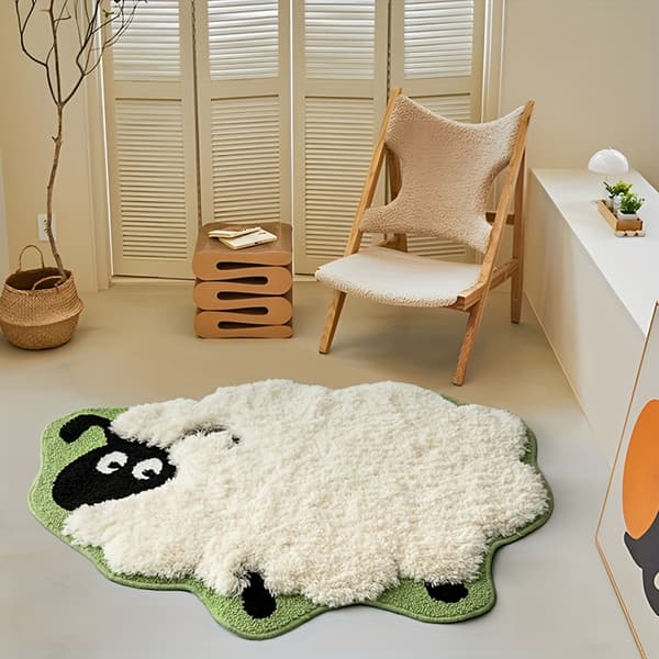 Rustic Sheep Welcome Mat Non-Slip Machine Washable, Ultra-Soft for Kitchen Hallway Bedroom 40*60cm