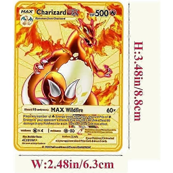 Charizard Metallkort Pläterade Kort Regnbåge Guldkort Gyllene Vmax Dx Gx Ultra Sällsynta Samlarkort, För Samlare, Barn{f85}