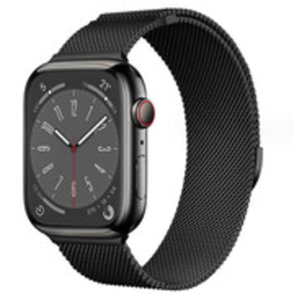 Milanese-silmukkaranneke Apple Watch -rannekkeelle 44mm 40mm 45mm 49mm 41mm 38mm 42mm 44mm iWatch Series 9 3 6 5 SE 7 8 Ultra 2 starlight - musta black 38mm/40mm/41mm