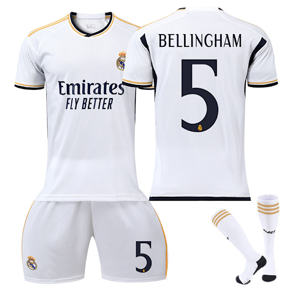 23-24 Bellingham 5 Real Madrid Tröja Ny Säsong Senaste Fotbollströjor för Vuxna och Barn Adult XL（180-190cm）