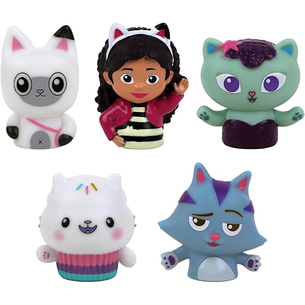 Universal Gabby's Dollhouse Badfingerdockor, 10 st - Partygåvor, Pedagogiska, Badleksaker, Sagostund, Strandleksaker{f220}