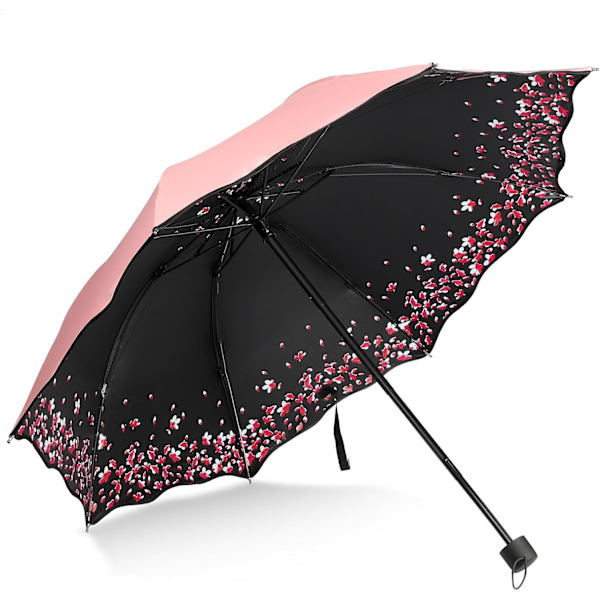 Sakura Paraply - Vindtæt Anti Regn/Sol. Kirsebærblomst Foldbar{F2]