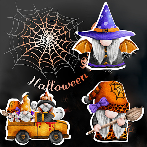 Halloween-koristeet: Kurpitsa, Lepakko, Kääpiö, Vanha Mies, Juhla, Riippuva