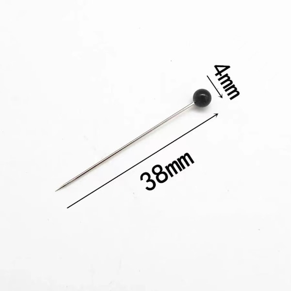 500 kpl 38 mm/4 mm lasipäisiä ompeluneuloja, pyöreä pää