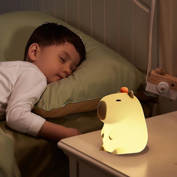 2024 Capybara Nattlampa, Portabel Silikon USB Uppladdningsbar Djurlampa, Söt Capybara Form Touch Kontroll Lampor För Sovrum Vardagsrum Sängbord