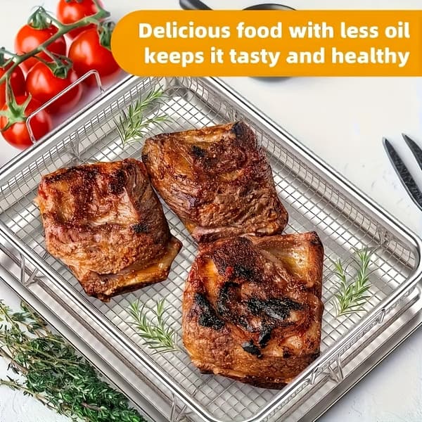 Bagekurv i rustfrit stål til airfryer ovn udendørs 1pc Solid Color