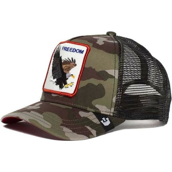 Meshkeps med djurbroderi, örn, k eagle camouflage