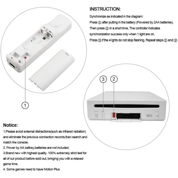 2-pakkisen langaton ohjain ja Nunchuck Wii- ja Wii U -konsolille - WELLNGS