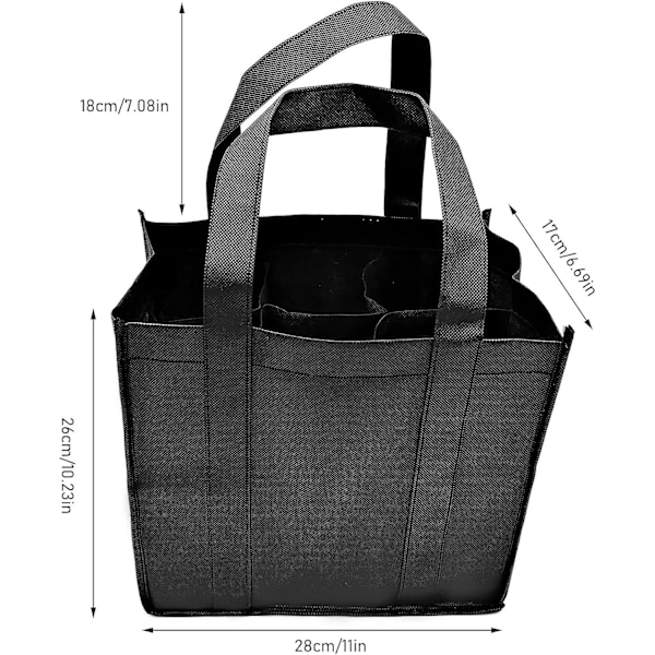 20x30x18cm Flaske Bærepose 6 Rum Til 6 1,5l Flasker Rivfast Og Vandtæt Stof Perfekt Til Vand Vin Øl