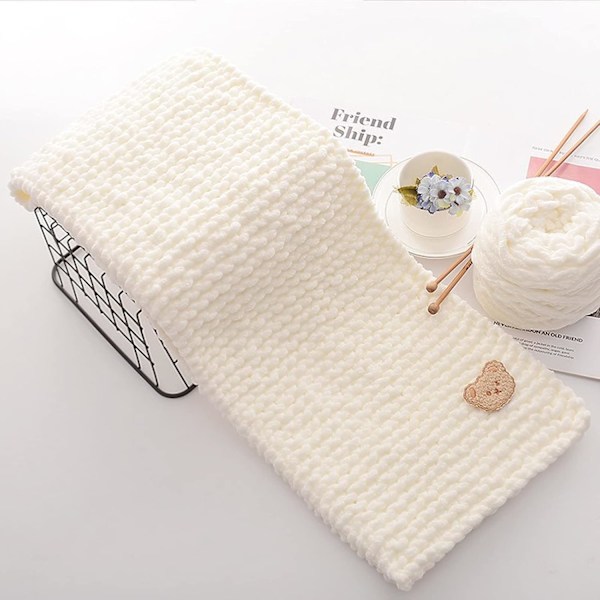 Stickgarn 4x Stickgarn för Virkning, Mjukt Chunky Garn för Garnprojekt cream