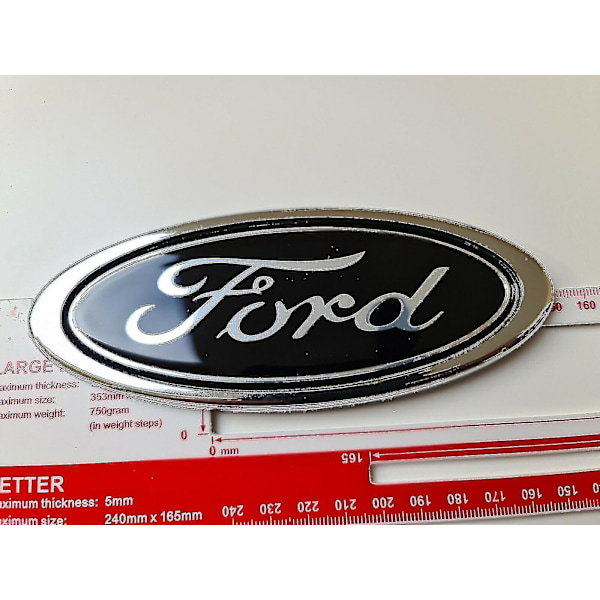 Ford Black Oval 150mm X 60mm Badge Emblem Foran Bagagerum