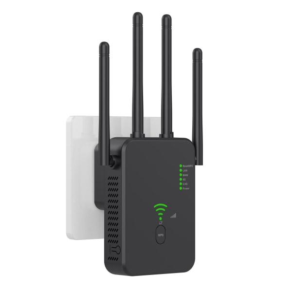 WiFi Repeater 1200 Mbps, WiFi Signal Amplifier Dual Band 2.4 GHz and 5 GHz WiFi Network Extender with Long Range