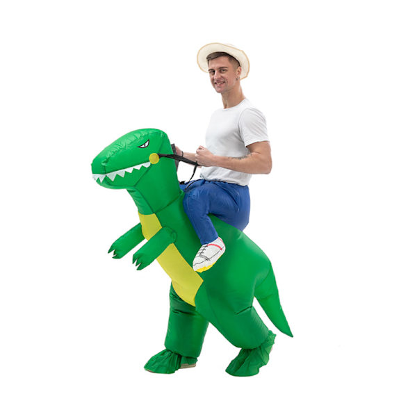 Puhallettavat asut Joulunäytösasut Halloween-asut Vihreät Ratsastavat Dinosaurukset Aikuisten Koko Vihreä Ratsastava Dinosaurus Vihreä Ratsastava Dinosaurus Green Riding Dinosaurs Adult size