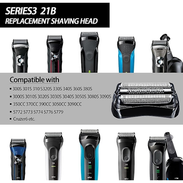 3-pakning Barberblad 360 Barberblad Kompatible med Philips Oneblade Erstatningsblad One Blade Pro-blader Med 360° Rotasjon Høy Kvalitet