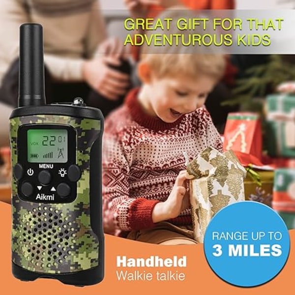 Walkie Talkies för Barn 22 Kanaler, 4,8 km Räckvidd Campinggåva för 6 År+