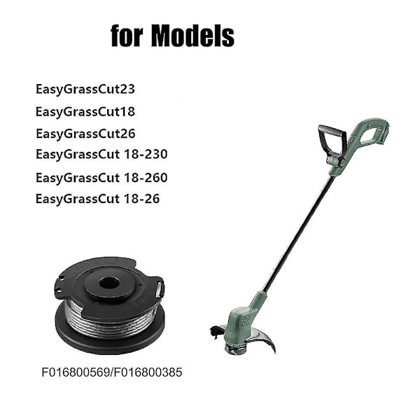 6-pakning F016800569 strengtrimmerspole og line for Bosch EasyGrassCut 23, 26, 18, 18-230, 18-260, 18-26 Erstatning