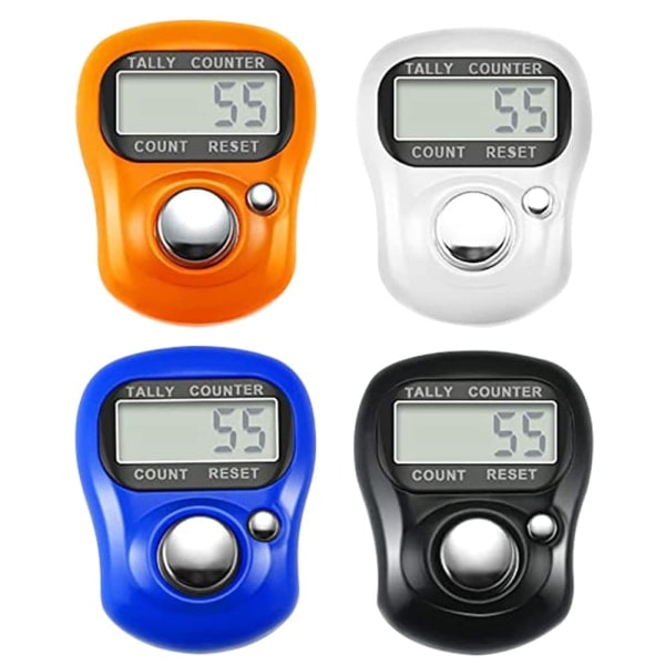 Galaxy 4-pack elektronisk räknare, 5-siffrig återställningsbar fingerräknare, handräknare med LCD-display