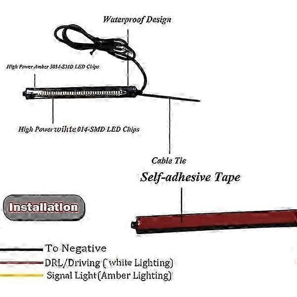 Motorcycle LED Fork Turn Signals DRL Warning Lights