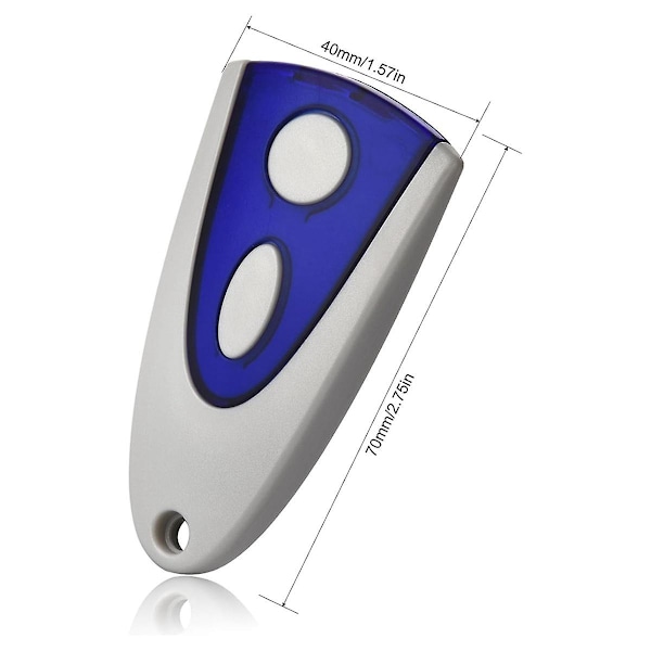 Fjernkontroll for garasjeportåpner for Novoferm Novotron 502 Max43-2 Novotron 512 Mix43-2 433.92mhz 2-pakning Blue