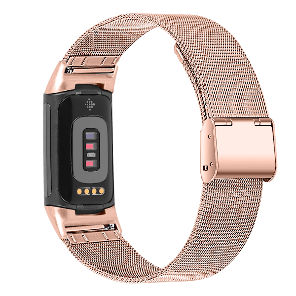 Fitbit Charge 5 armbånd rustfritt stål Rosegull