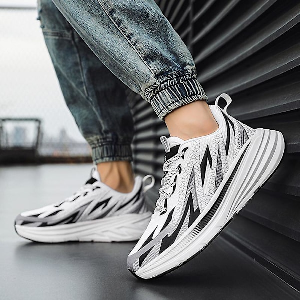 Herresneakers Andas sportssko Mode løbesko 3Clt179 WhiteBlack WhiteBlack 42