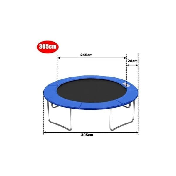 Kantbeskyttelse til 12' 366cm trampolin - Blå