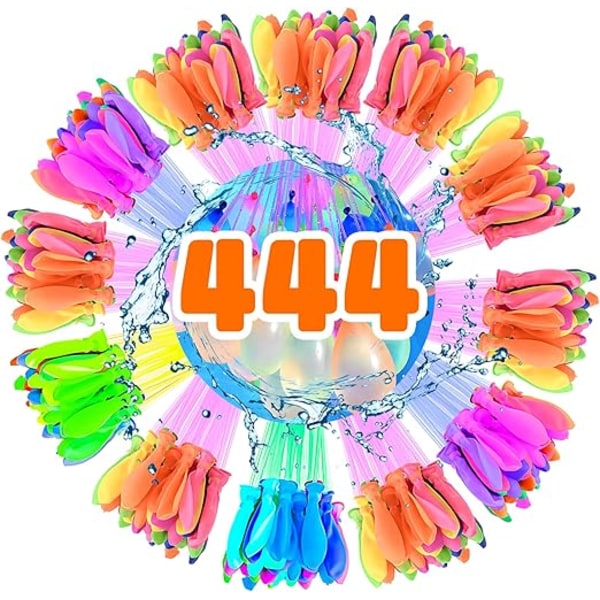 444 pieces water bombs, colorful mixed water balloons, with tap connection, reusable, colorful water balloons for beaches