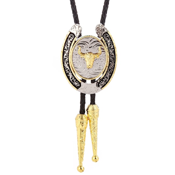 Bolo Tie for menn - Western Cowboy Native American Golden Longhorn okse Eagle Horse Bolo Tie
