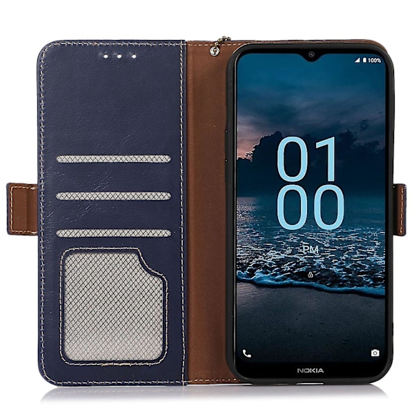 Nokia C22 Lompakkokotelo Aitoa Nahkaa Jalusta Folio Puhelinkotelo