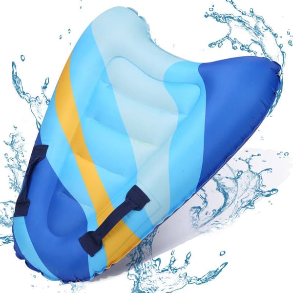 Foldable Floating Pool Mat with Built-in Seat and Armrest, Durable Construction and Quick-Fill Valve, for Safe and Comfortable Surfing