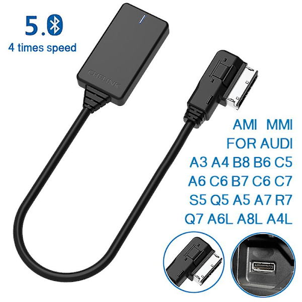 Mmi Mdi trådlös Aux Bluetooth-adapter Kabel Audio Musik Bil Bluetooth För A3 A4 B8 B6 Q5 A5 A7 R