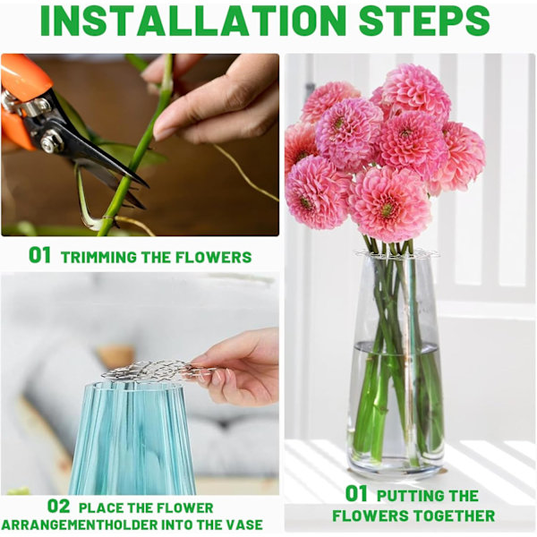 Blomsterstativ til Vase DIY Genanvendeligt Blomsterstativ Blomsterarrangement Buketholder, Ikebana Spiral Stammeholder til Vase, Hjem, Blomsterhandler