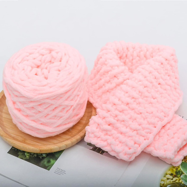 Stickgarn 4x Stickgarn för Virkning, Mjukt Chunky Garn för Garnprojekt light pink