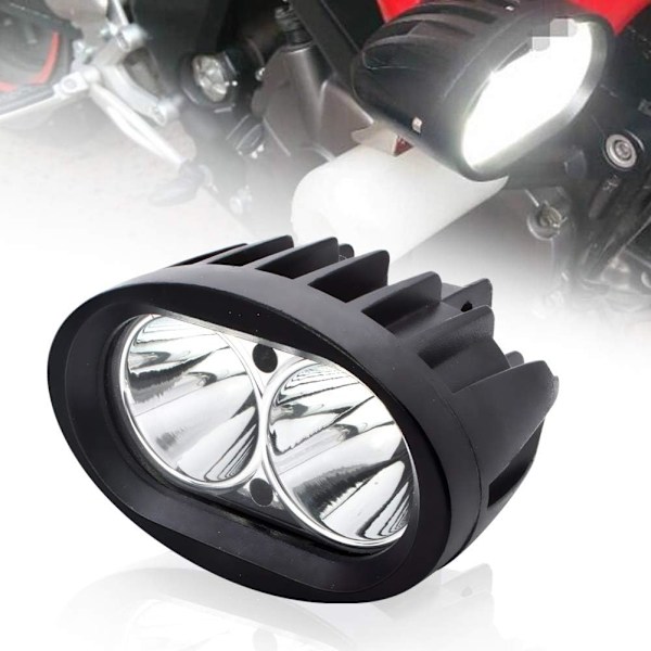 Motorcykel LED-extraljus, 20W runda LED-strålkastare för motorcykel