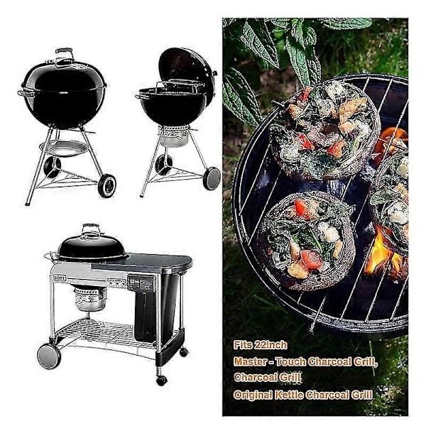 Weber 22-tums One-Touch askrengöringssystem, passar Master-Touch/Performer/Original Series grillar (FMY) Silver