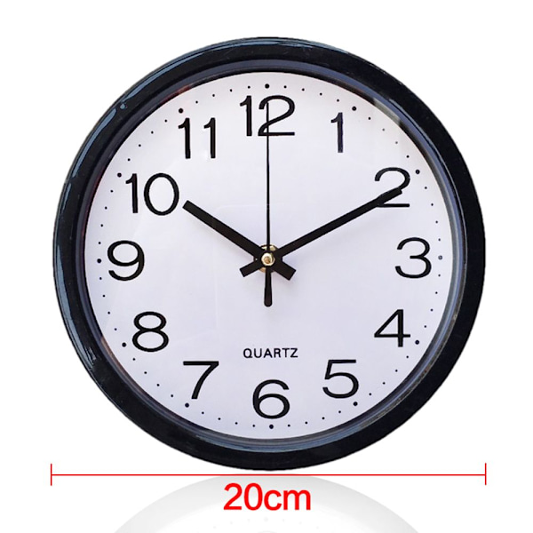 Rund vægur 8 tommer 20 cm SORT (sort)