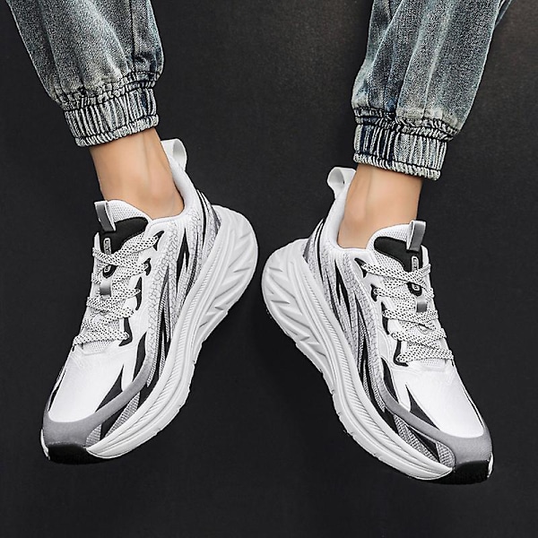 Herresneakers Andas sportssko Mode løbesko 3Clt179 WhiteBlack WhiteBlack 40